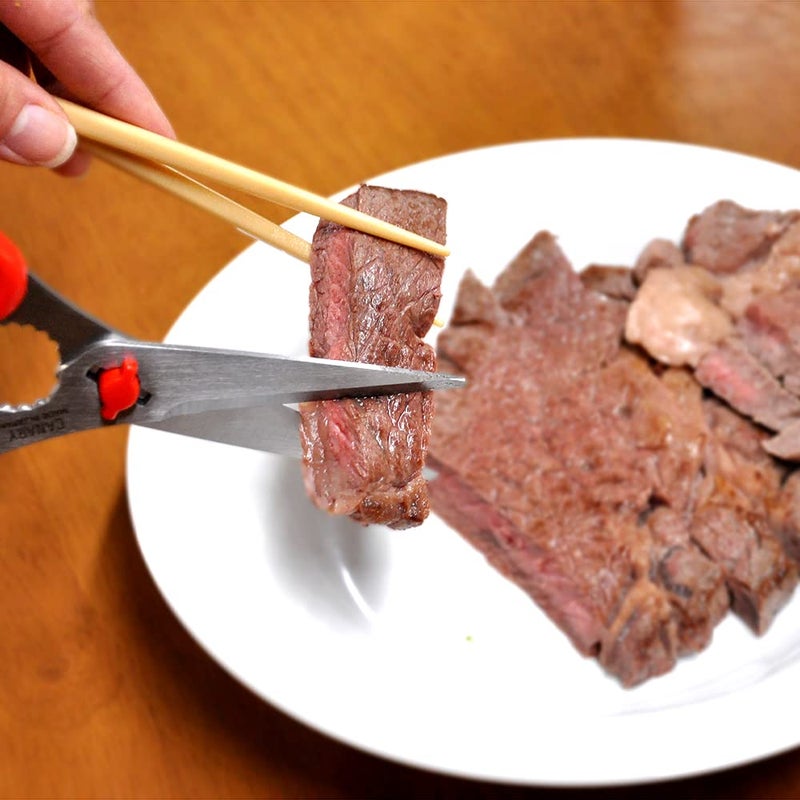 CANARY Japanese Food Scissors 6.8" Small Lightweight, Made in JAPAN, Dishwasher Safe Come Apart Blade, Easy Clean Kitchen Shears with Removable Blades, Rust Resistant Japanese Stainless Steel, Red - Image 4